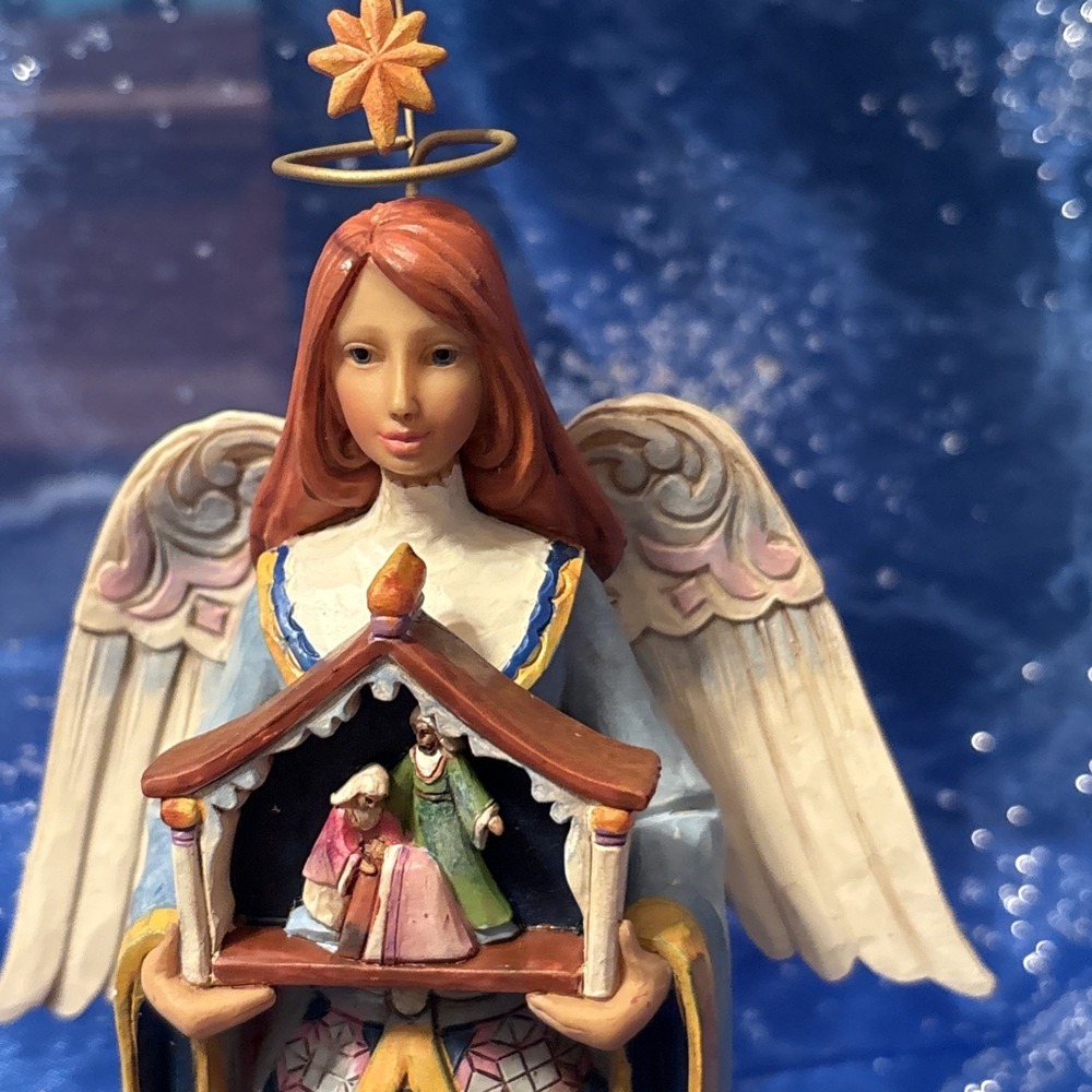 Jim Shore Angel Nativity Scene Christmas Ornament Holding Stable - Picture 5 of 15